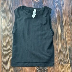Athleta Black Ribbed Tank Top